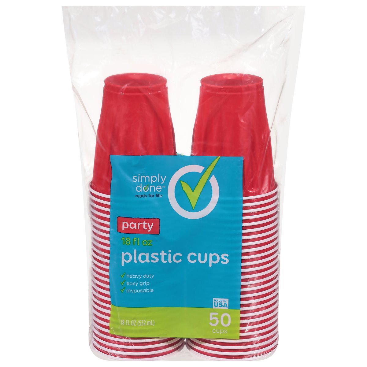 Simply Done Party Plastic Cups 18 fl oz, 50 ct