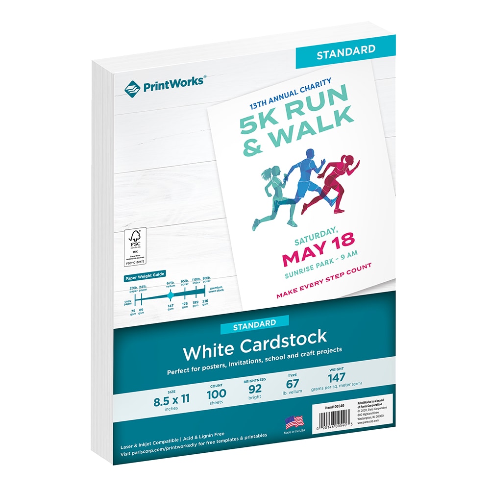 Printworks White Cardstock 100 Sheets