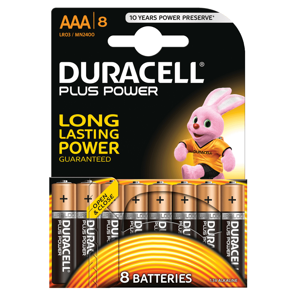 Duracell Power Boost CopperTop Alkaline AAA Batteries, 8/Pack