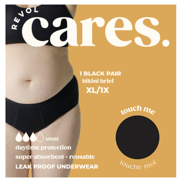 Revol Cares Bikini Brief Black Xl/1x