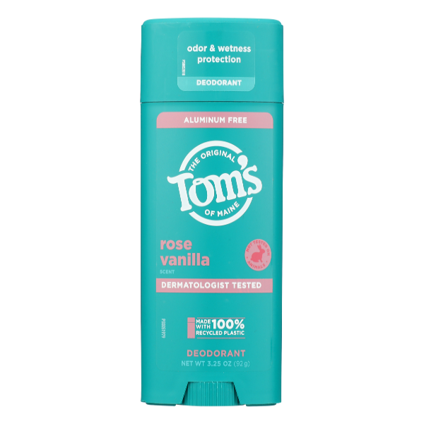 Tom's of Maine Deodorant, Rose Vanilla Scent, Aluminum Free 3.25 Oz