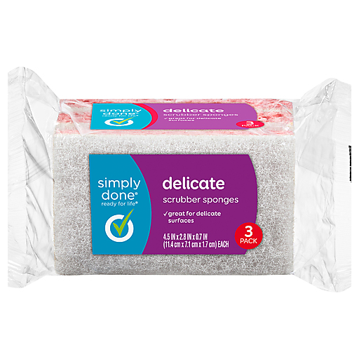 Simply Done Delicate Scrubber Sponges 3 Sponges