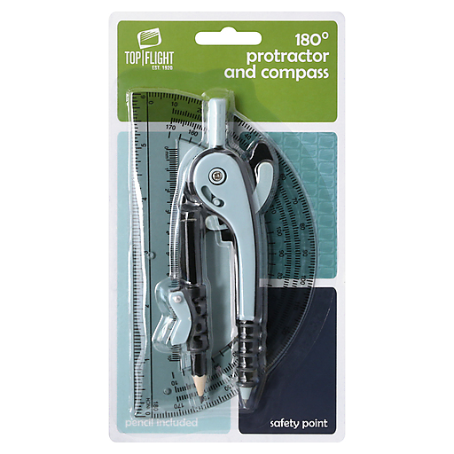 Top Flight 180 Degrees Protractor And Compass 2
