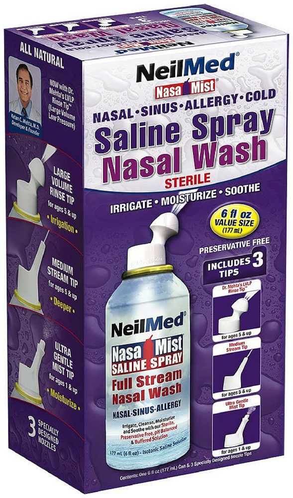 NeilMed Nasa Mist Saline Spray, All In One, Value Size