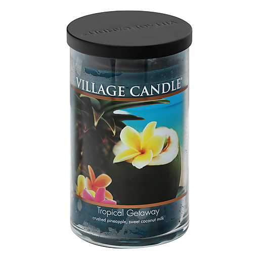 Village Candle Tropical Getaway, Glass Cylinder