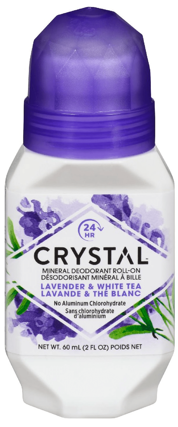 Crystal Essence Mineral Roll On Deodorant, Lavender & White Tea, 2.25 Fl. Oz