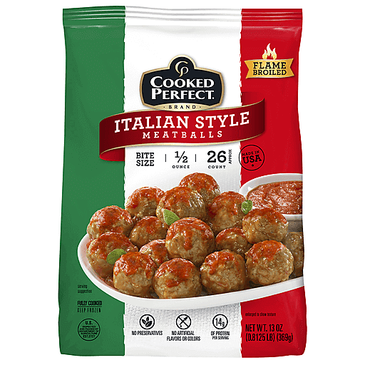 Cooked Perfect Italian Style Meatballs Bite Size, 13 Oz