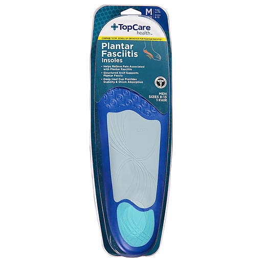 TopCare Plantar Fasciitis Insoles for Men Sizes 8–13 1 pr