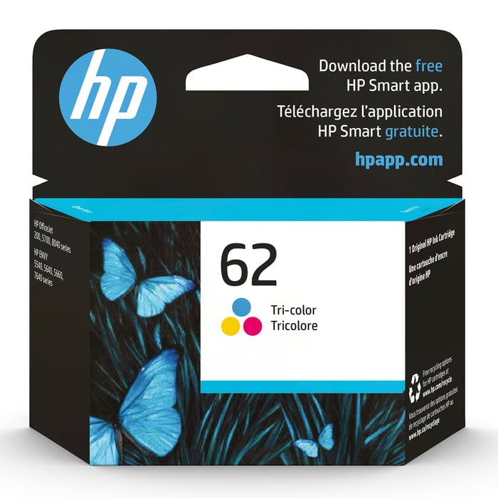 HP 62 Tri-color Ink Cartridge