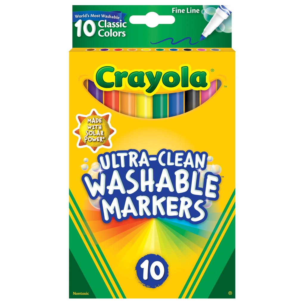 Crayola Ultra Clean Washable Markers Fine Line Classic Colors