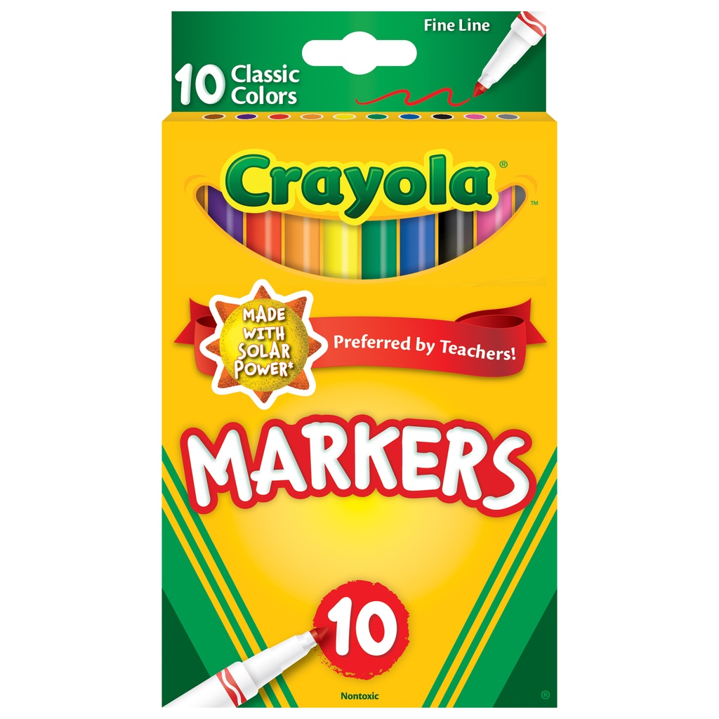 Crayola Classic Fine Line Color Markers, Assorted Colors