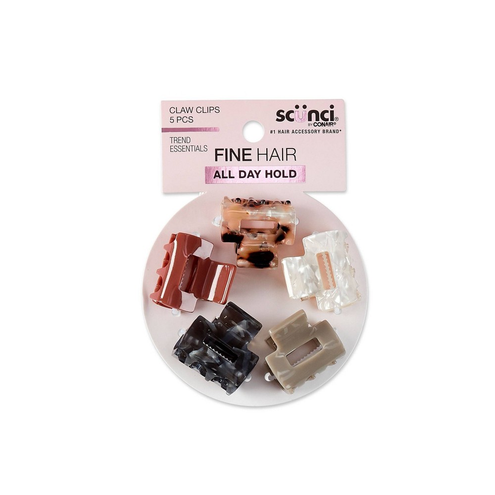 Scunci Fine Hair Clips, Claw