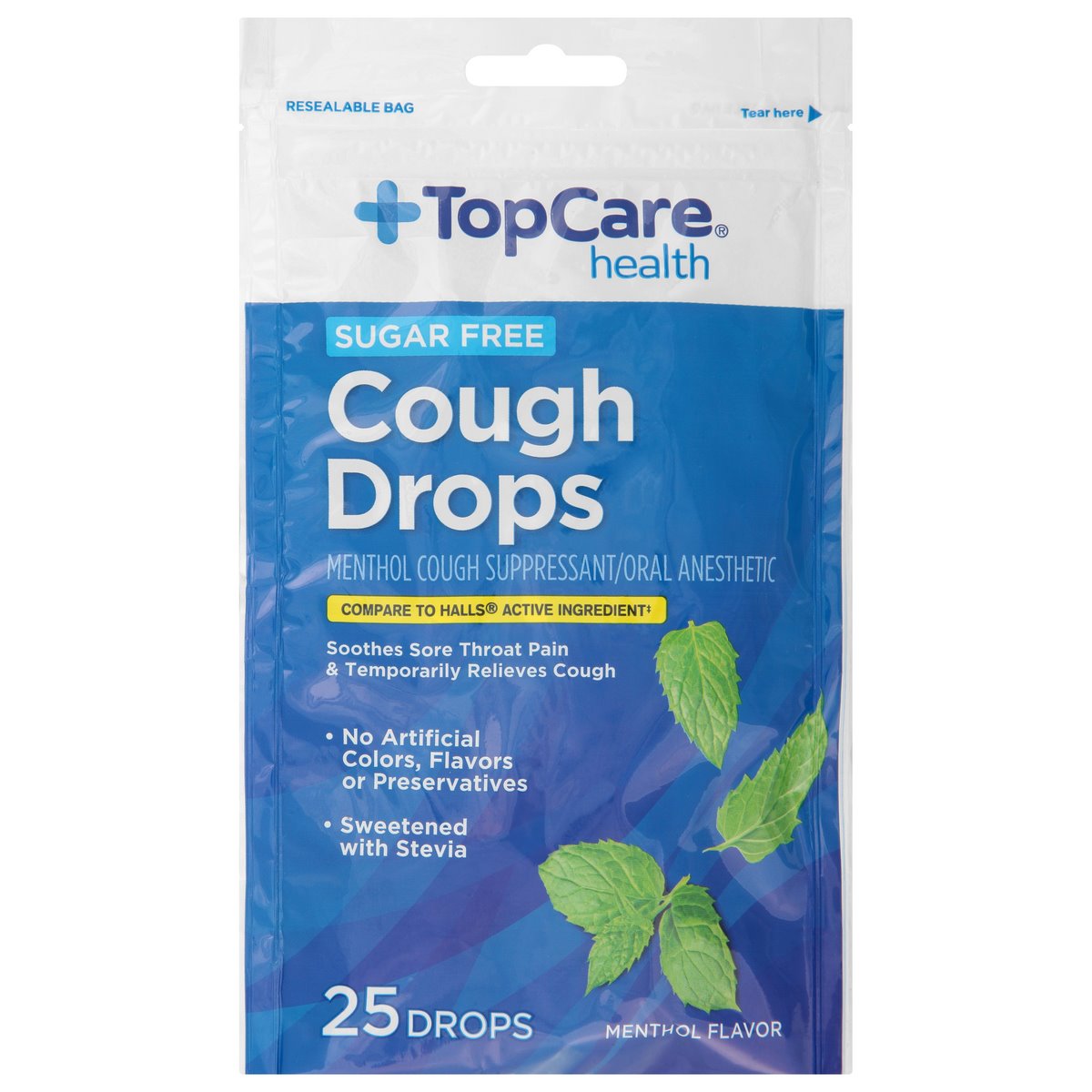 TopCare Sugar Free Menthol Cough Drops 25 ct