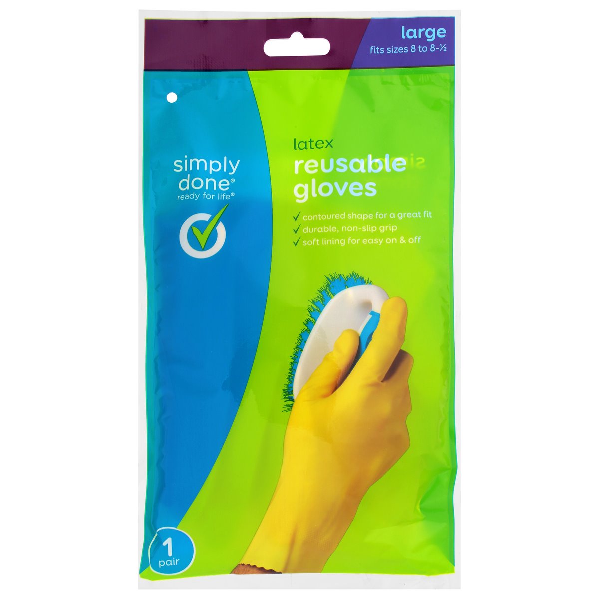 Simply Done Latex Reusable Gloves Large 1 Pair
