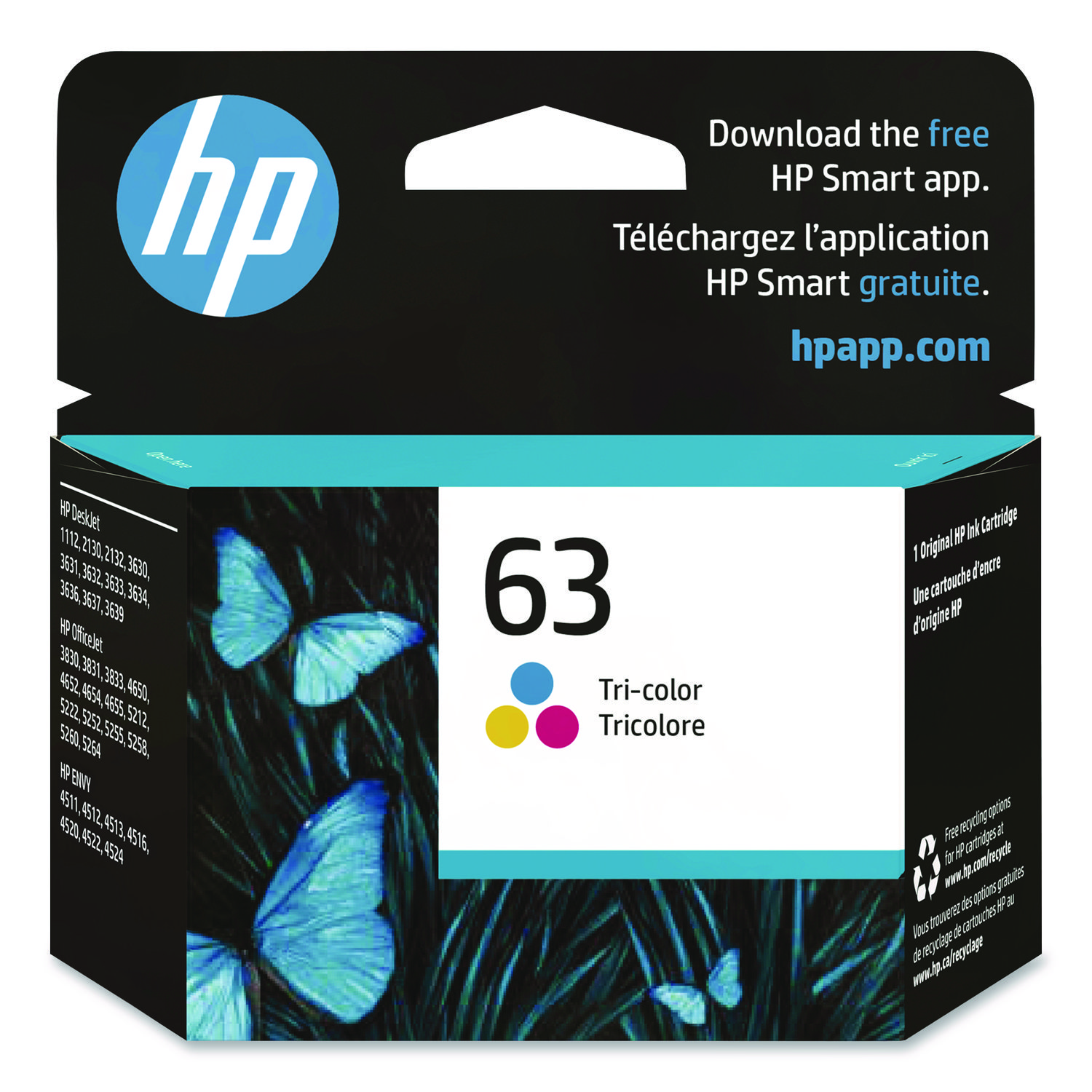 HP 63 Tri-Color Original Ink Cartridge