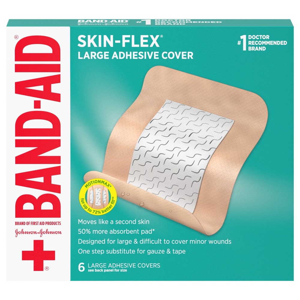Band-Aid Brand Skin-Flex Adhesive Flexible Wound Covers, Large