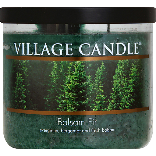 Village Candle Balsam Fir Medium Bowl Scented 14 Oz, Green