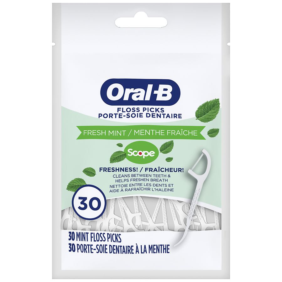 Oral-B Floss Picks 30ct Fresh Mint-whole