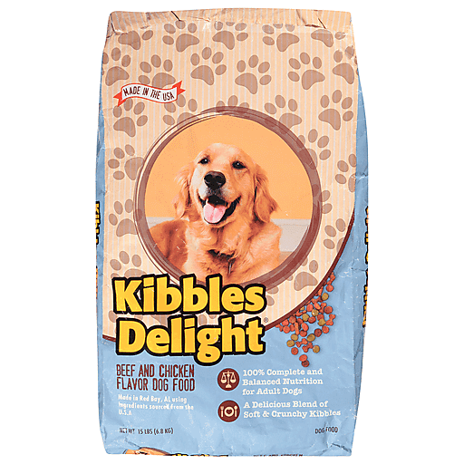 Kibbles Delight Dog Food, Beef And Chicken Flavor 15 Lb