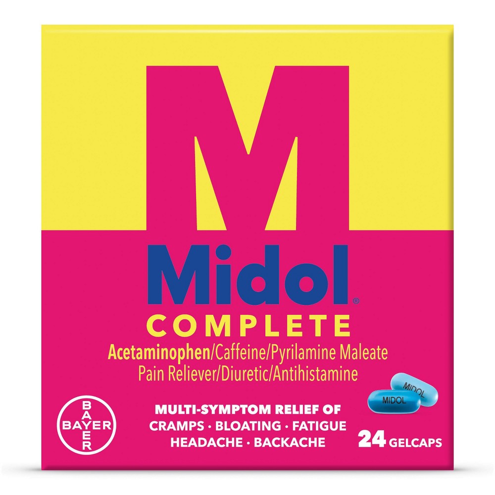 Midol Complete Menstrual Pain Relief Gelcaps With Acetaminophen