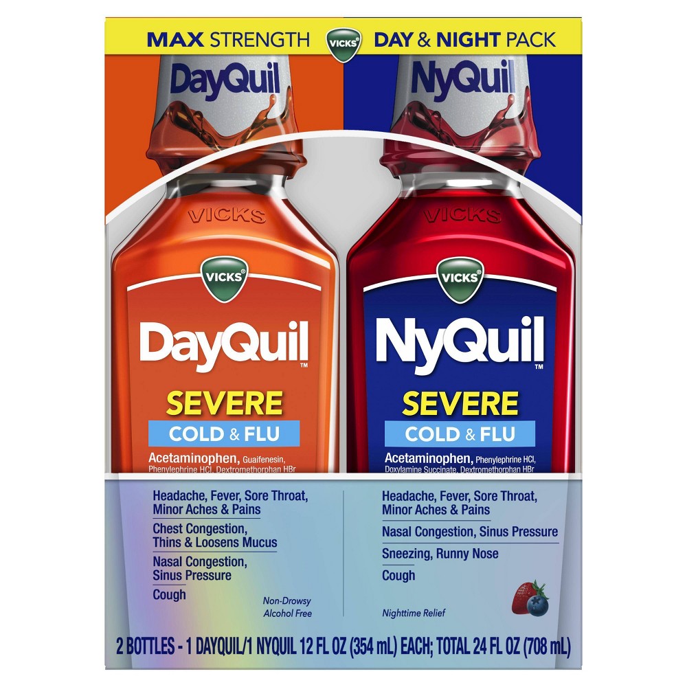 Vicks Cold & Flu, Severe, Max Strength, Day & Night Pack