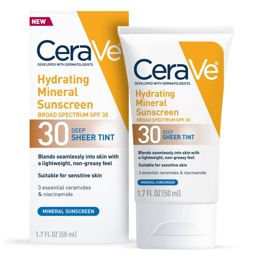 CeraVe Hydrating Tinted Mineral Sunscreen SPF 30 Deep Shade 1.7oz