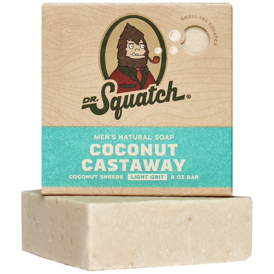 Dr. Squatch Men's Natural Bar Soap Coconut Castaway, 5oz