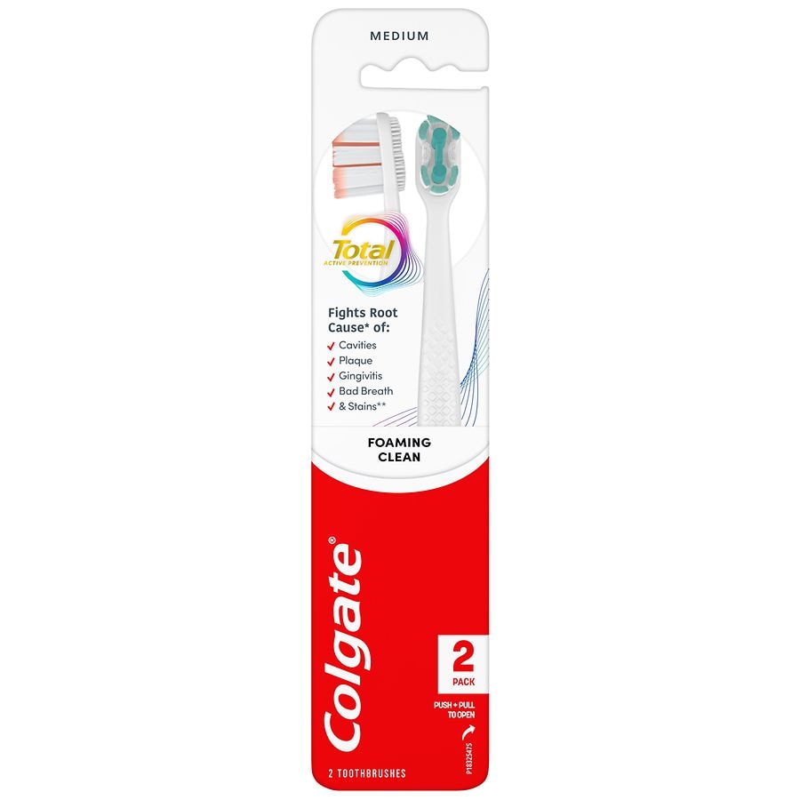 Colgate Total Active Prevention Foaming Clean Medium Toothbrush