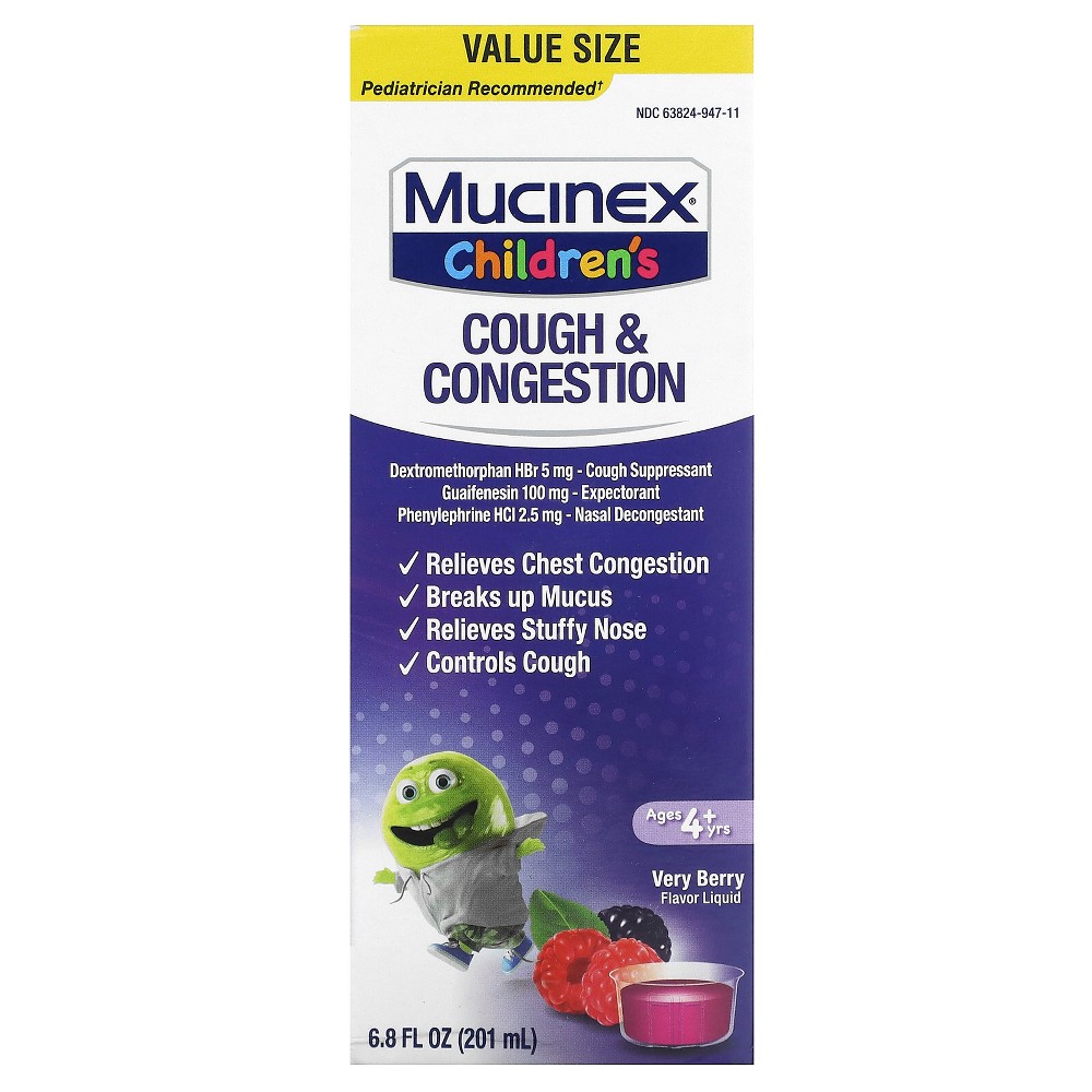 Mucinex Children's Congestion & Cough Berrylicious Flavor Liquid