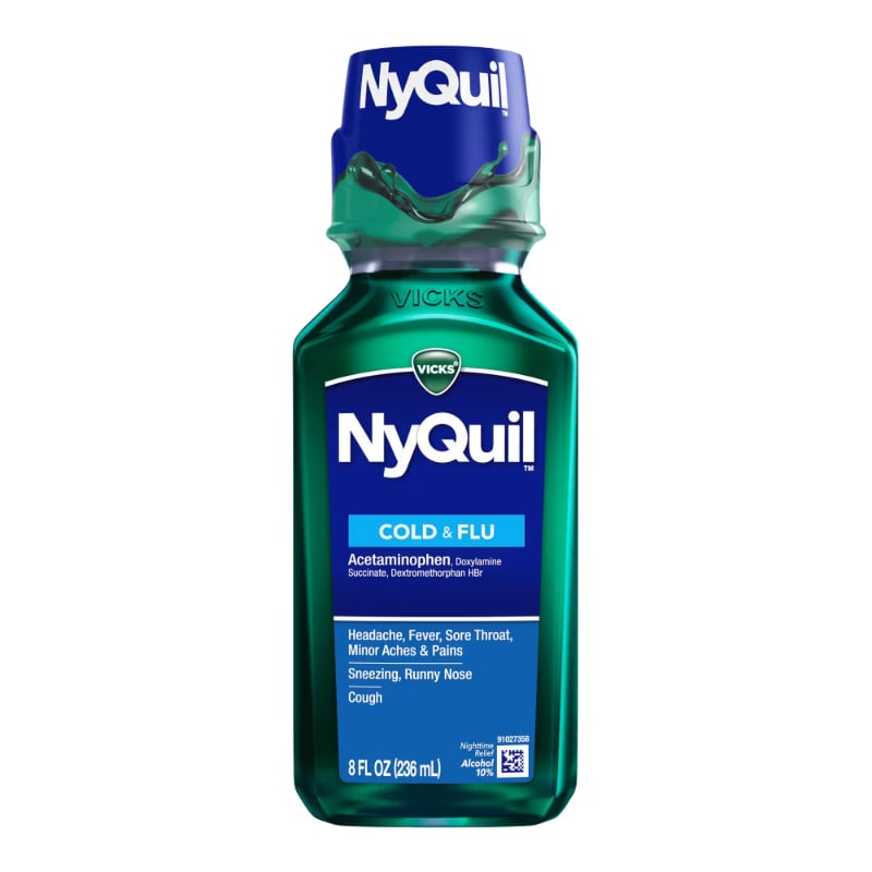 Vicks NyQuil Cold & Flu Nighttime Relief Original Flavor Liquid 8 Fl Oz