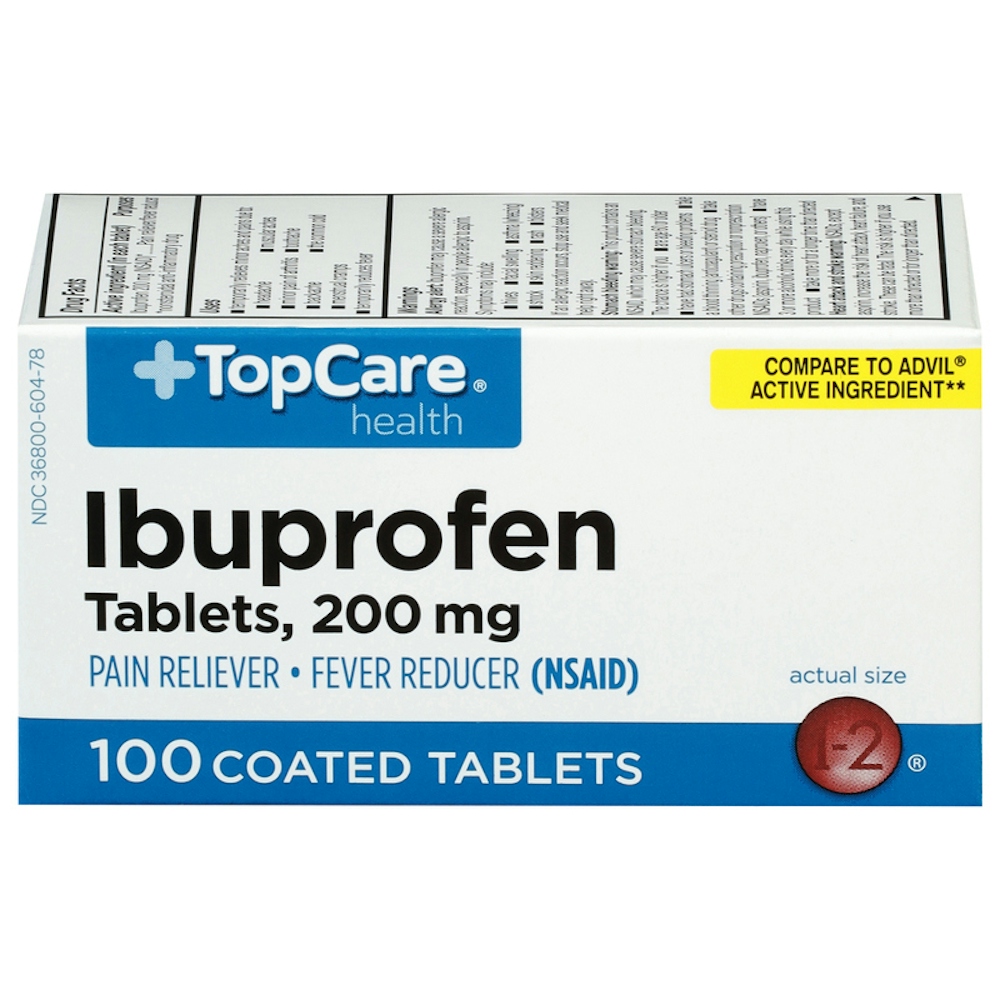 TopCare Ibuprofen Coated Tablets 200 mg, 100 ct