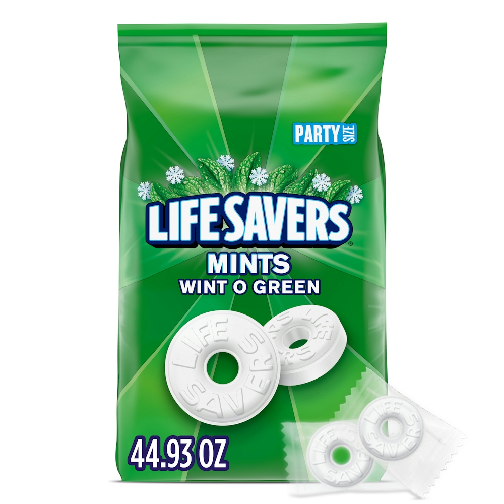 Life Savers Wint-o-green Breath Mints Hard Candy Party Size Bag