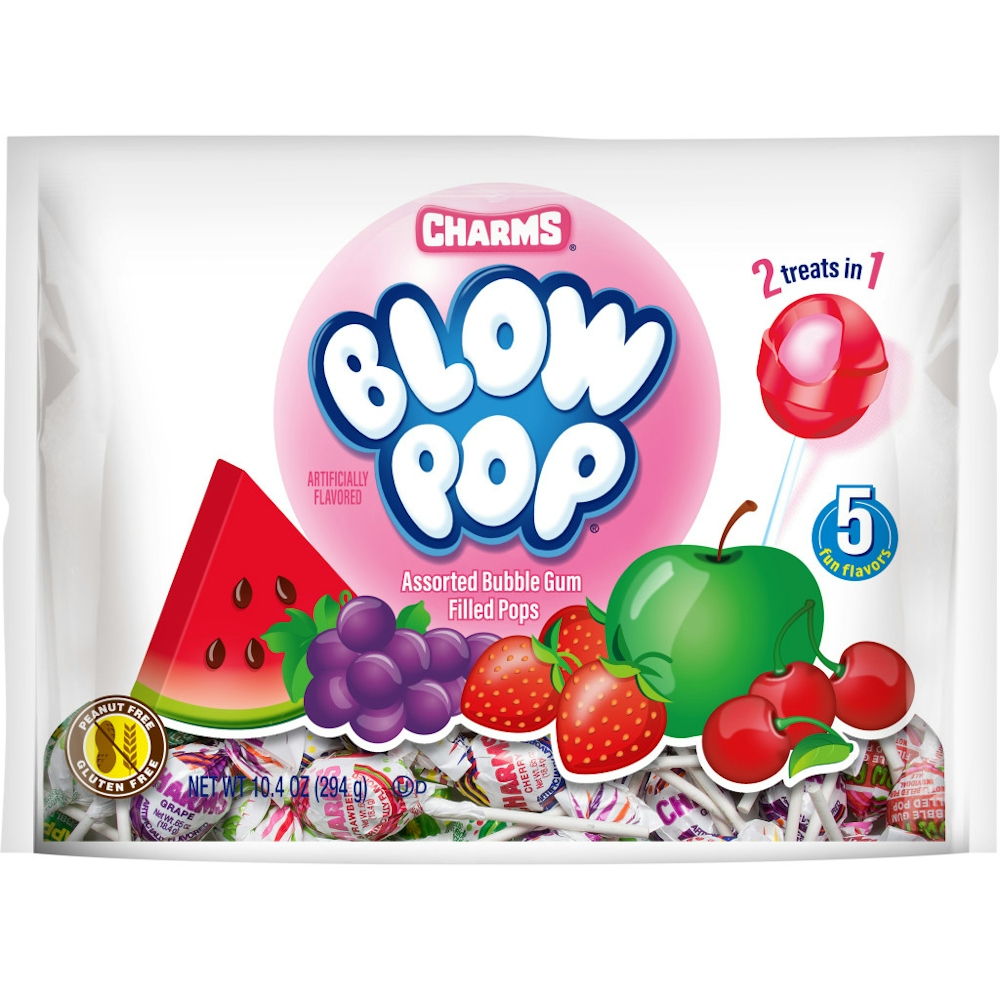 Charms Blow Pop Assorted Bubble Gum Filled Pops