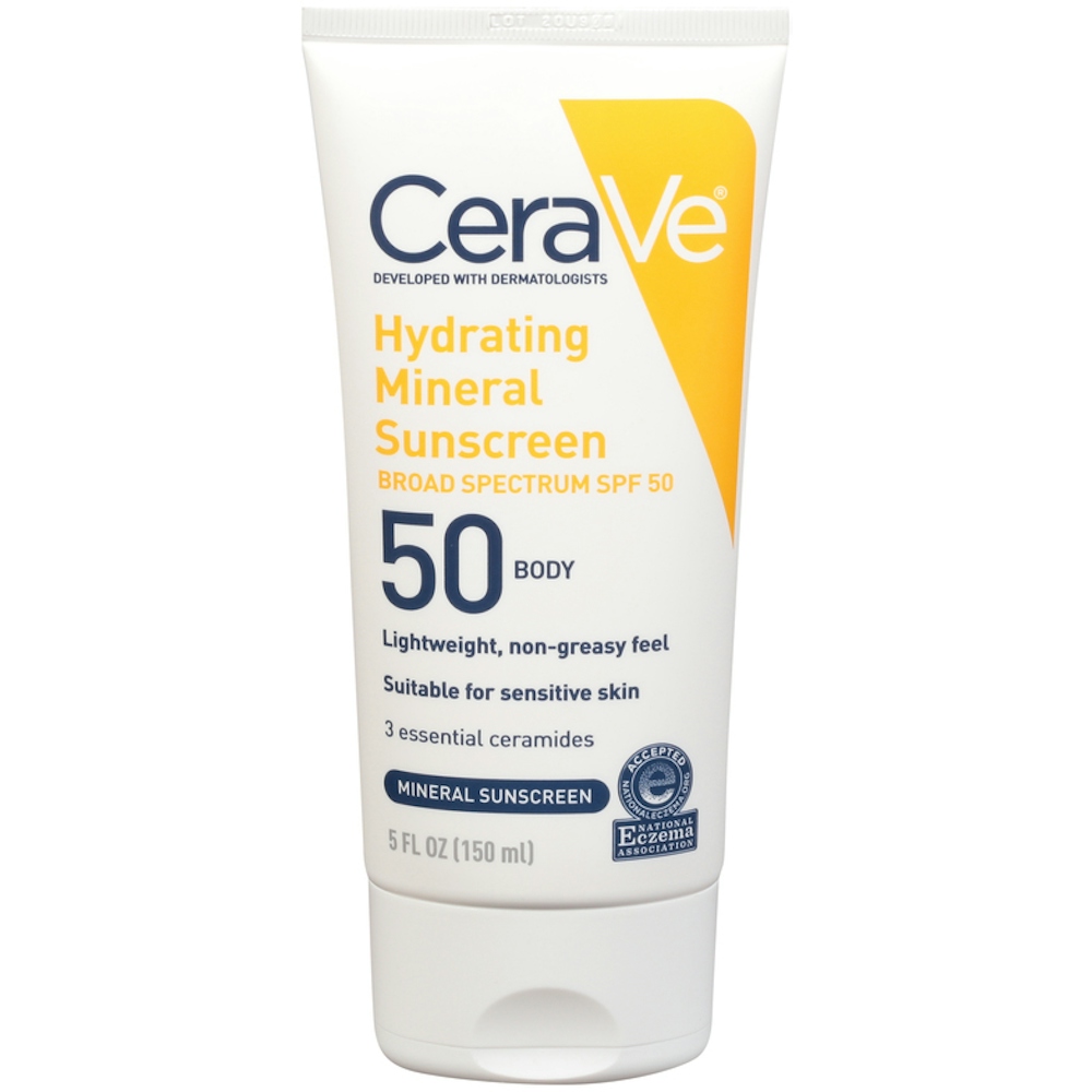 CeraVe 100% Mineral Sunscreen SPF 50 Body Lotion, 5 Oz