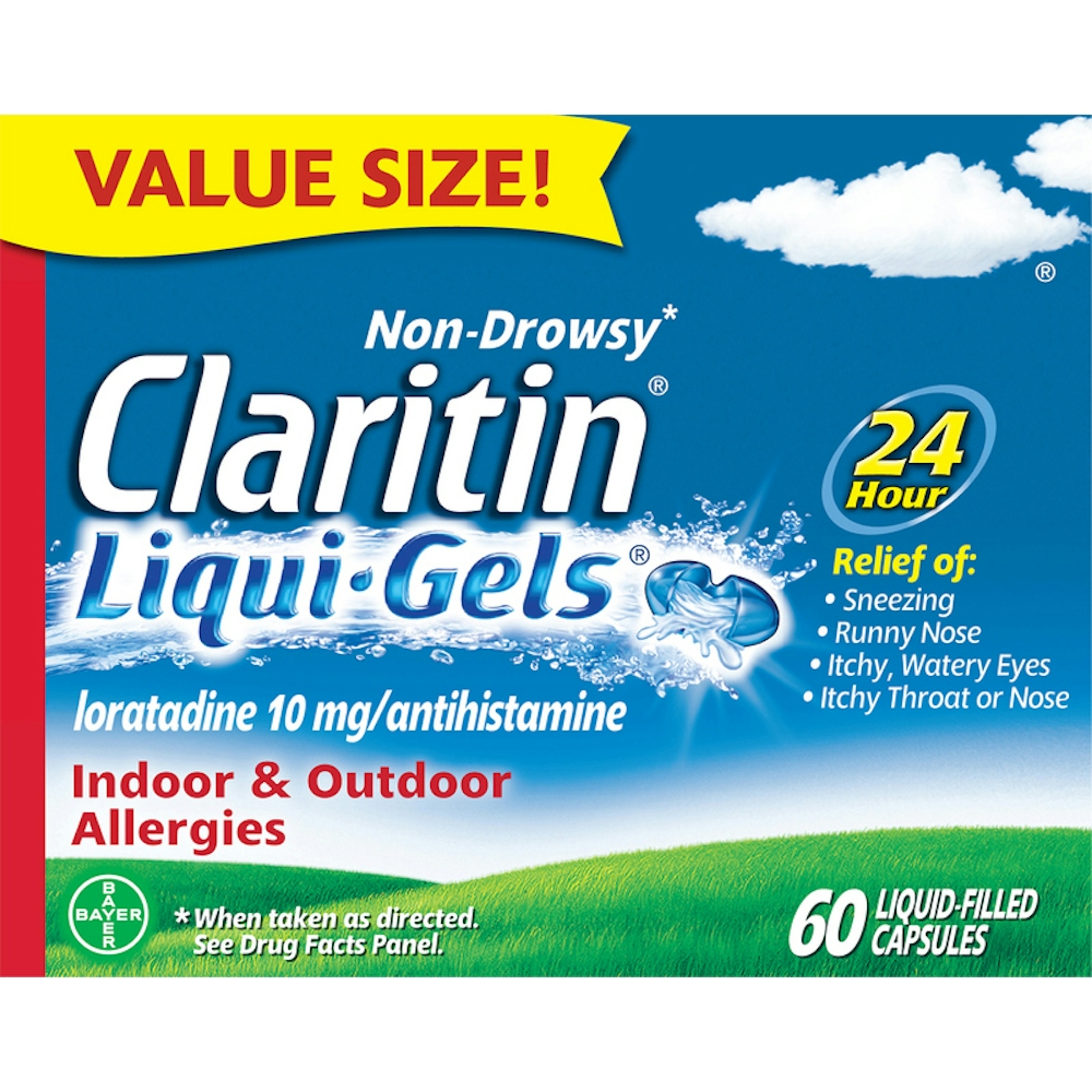 Claritin 24 Hour Non-Drowsy Allergy Relief Liqui-Gels, 10 Mg