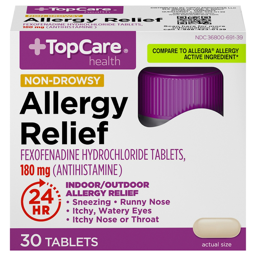 TopCare Allergy Relief Fexofenadine Tablets 180 mg 30 ct