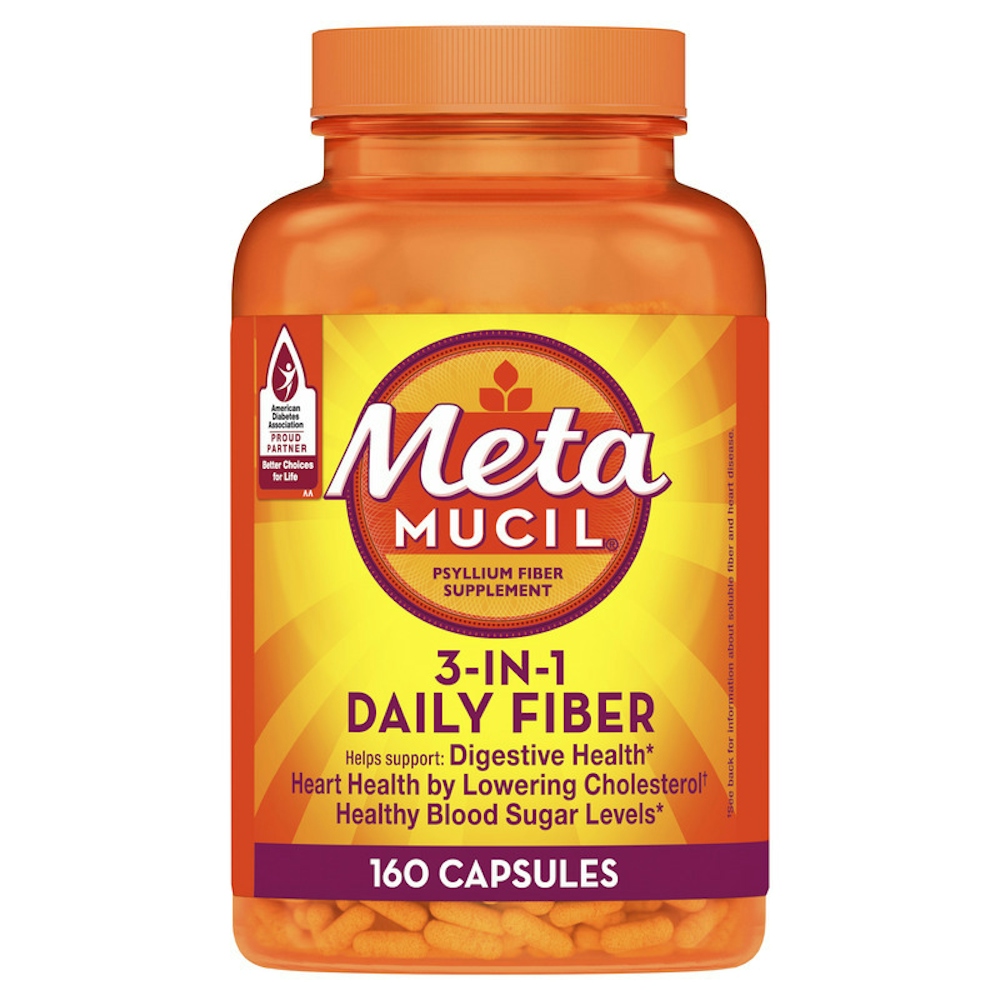 Metamucil Daily Fiber Supplement, Psyllium Husk Capsules, 160 Capsules