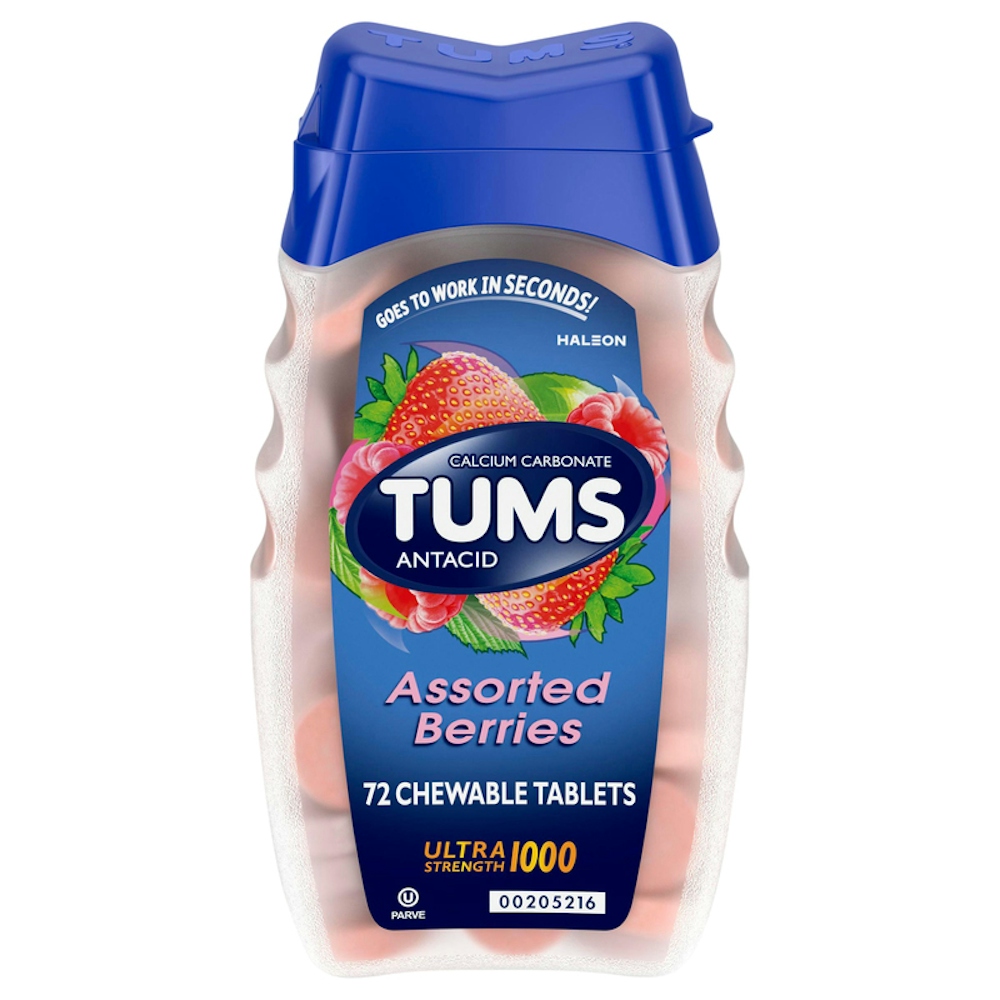 Tums Ultra Strength Chewable Antacid Tablets For Heartburn Relief, Assorted Berries