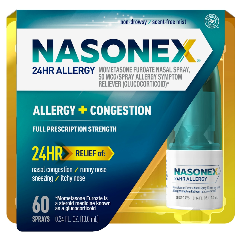 Nasonex Allergy + Congestion 24hr Relief Nasal Spray - 60 Sprays