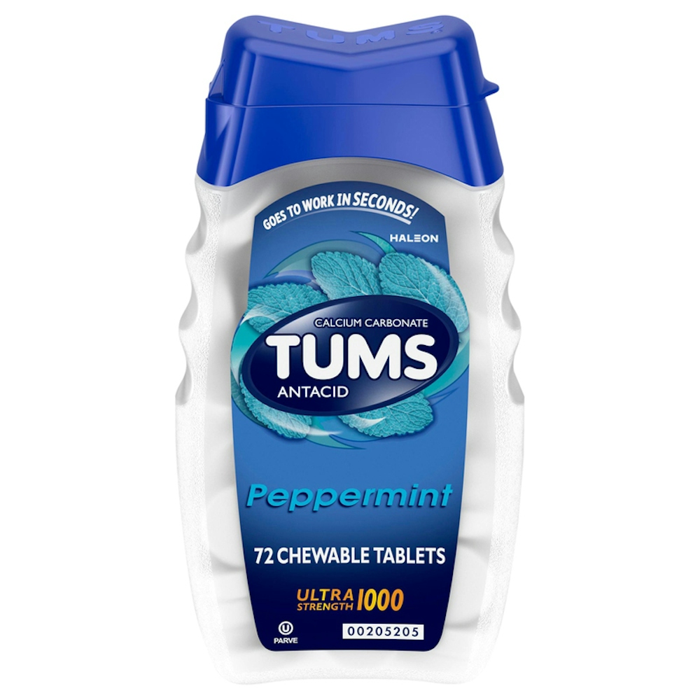 Tums Ultra Strength Chewable Tablets Peppermint 72ct 1000mg