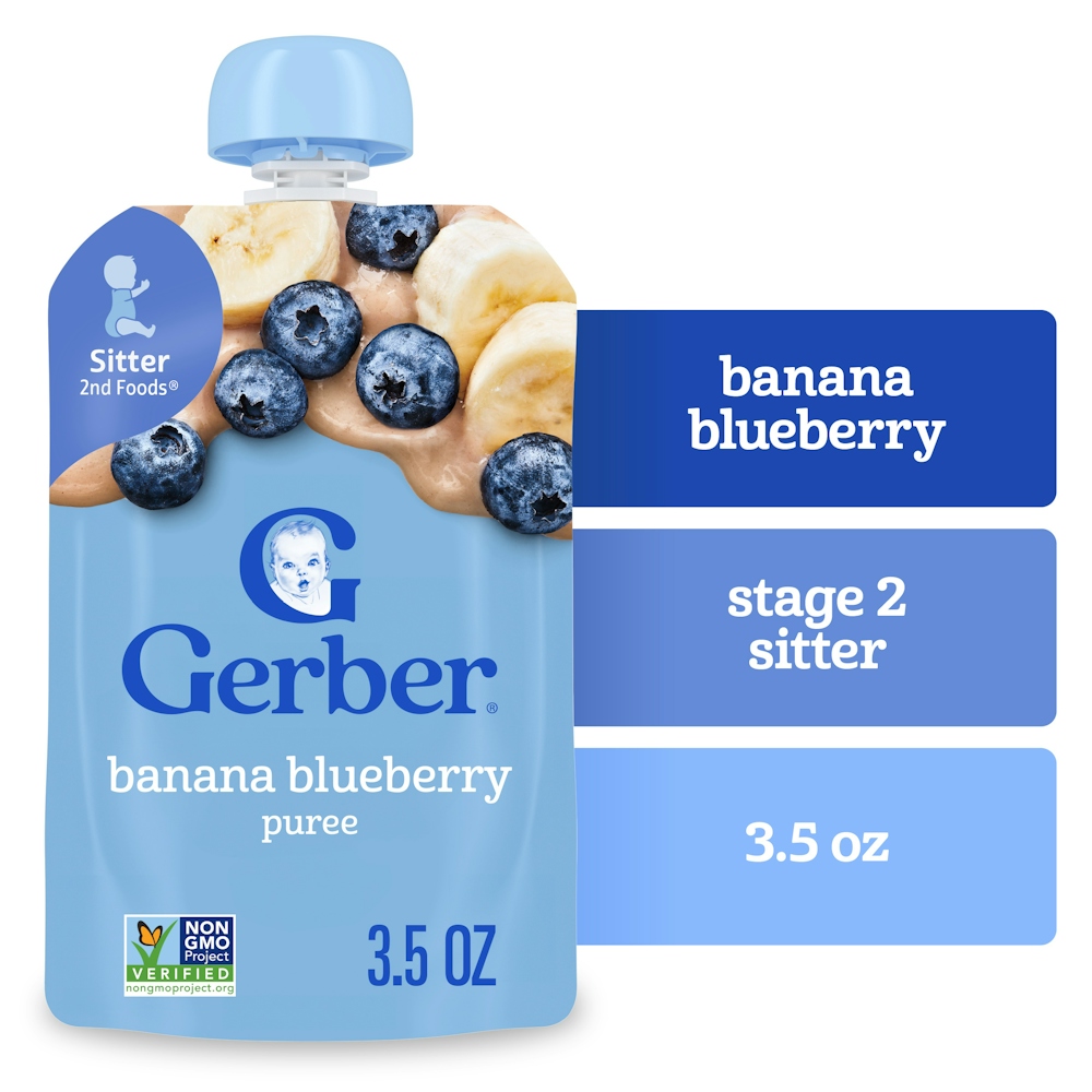Gerber Wonder Foods Toddler Banana Blueberry Puree Pouch