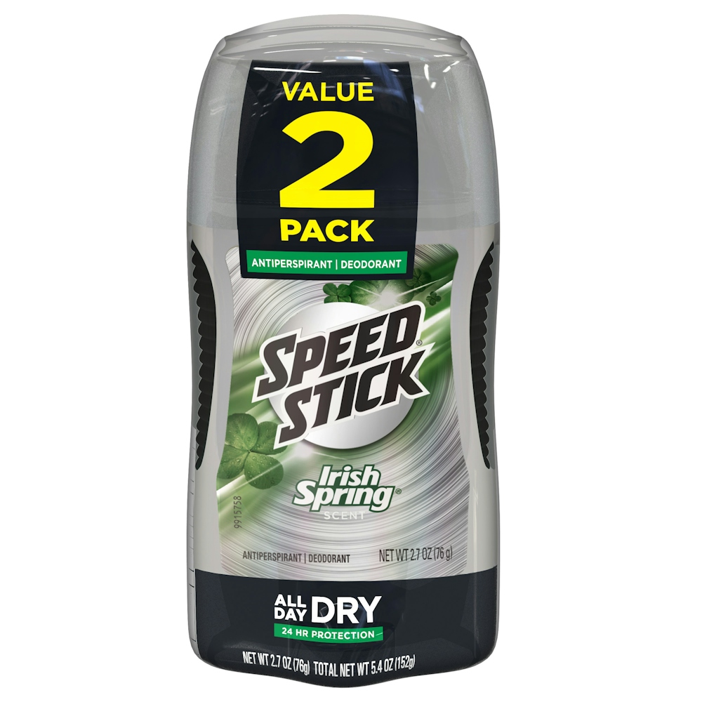 Mennen Speed Stick Antiperspirant/Deodorant, Irish Spring Original, 2 Value Pack