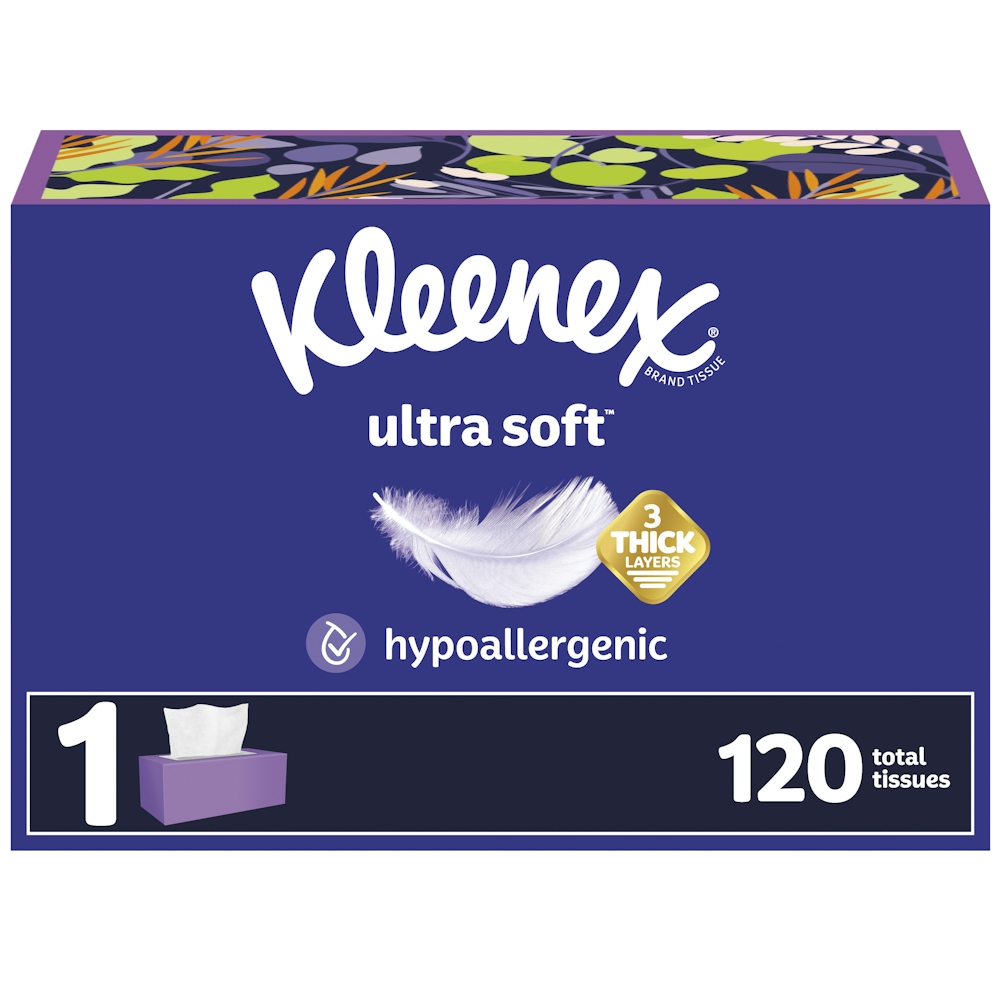 Kleenex Ultra Soft Facial Tissues 3‑Ply 120 ct