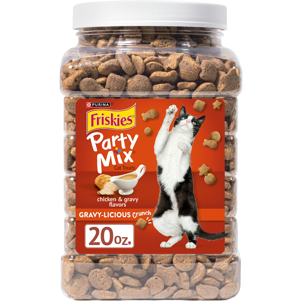 Friskies Party Mix Crunch Gravylicious Chicken & Gravy Flavors Cat Treats