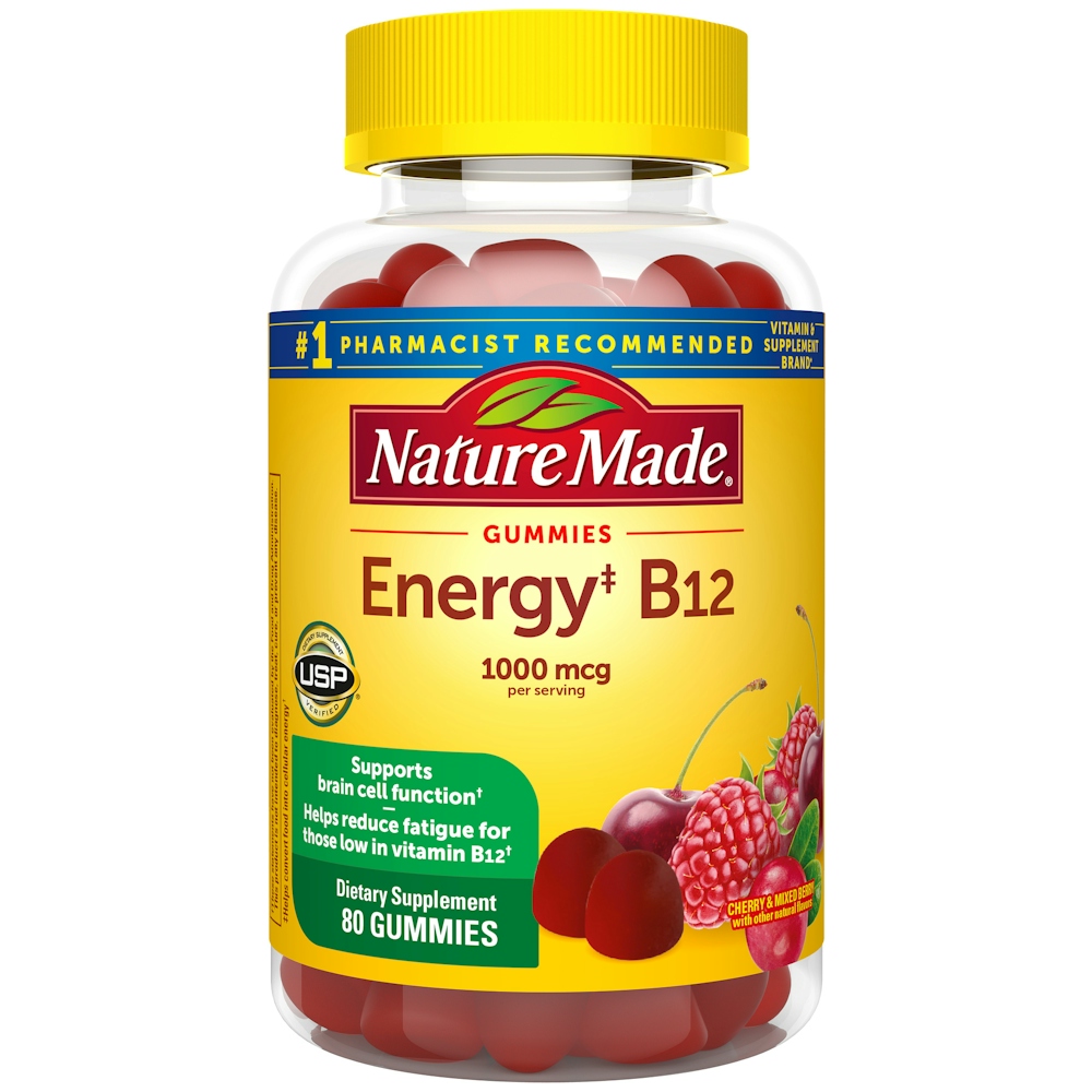 Nature Made Energy B12, 1000 Mcg, Gummies, Cherry & Mixed Berry