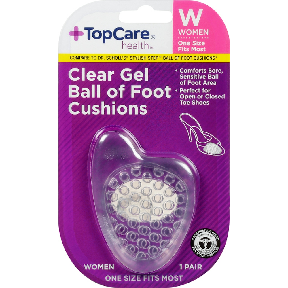 TopCare Clear Gel Ball of Foot Cushions for Women 1 pr