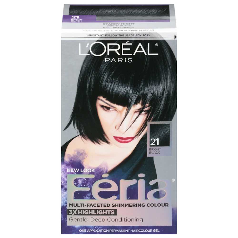 Feria L'Oreal Paris Permanent Hair Color, 21 Starry Night Bright Black