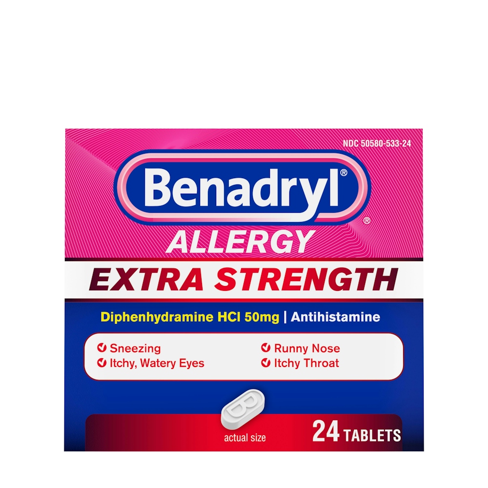 Benadryl Extra Strength Antihistamine Allergy Relief Tablets