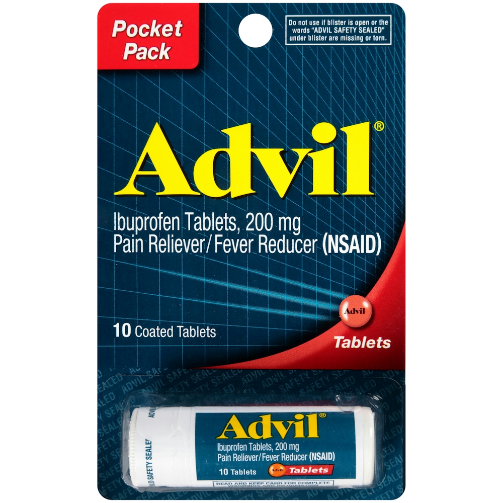 Advil Pain Reliever/Fever Reducer, Pocket Pack, 200 Mg, Coated Tablets