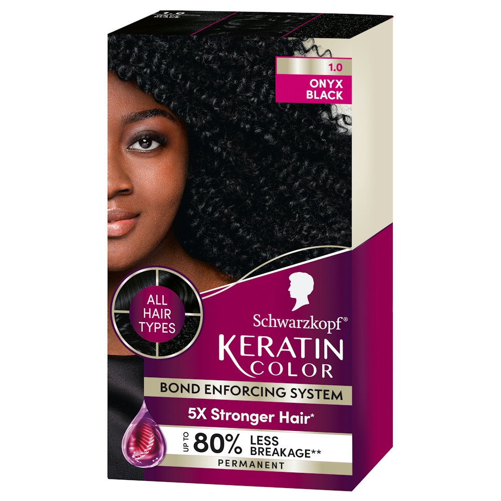 Schwarzkopf Keratin Color Permanent Hair Color, Onyx Black 1.0